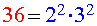 factoring the number 36 as an example