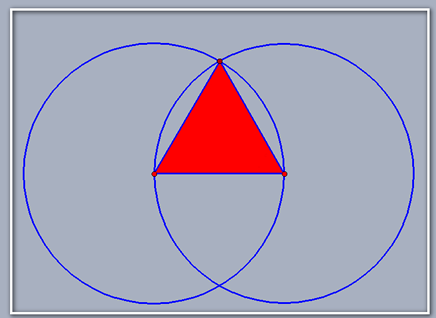 making an equilateral triangle with straigthedge, compass